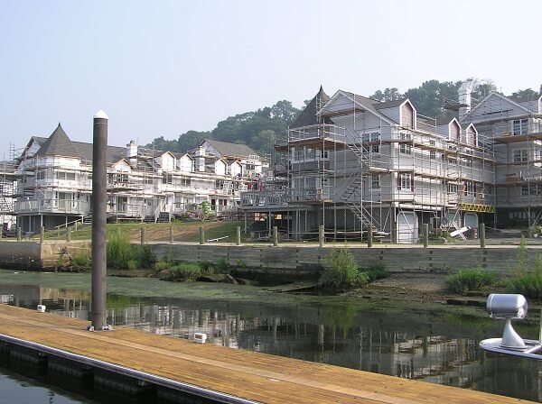 Building services of a property along the waterfront