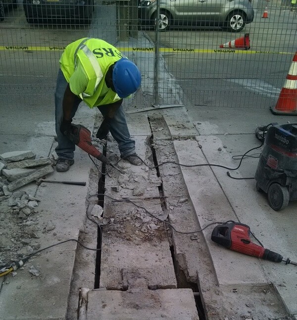 Concrete repair being restored by Structural Restoration Services